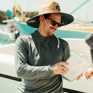 Burgee Co. Hooded Bamboo Sunshirt - Blue Agave